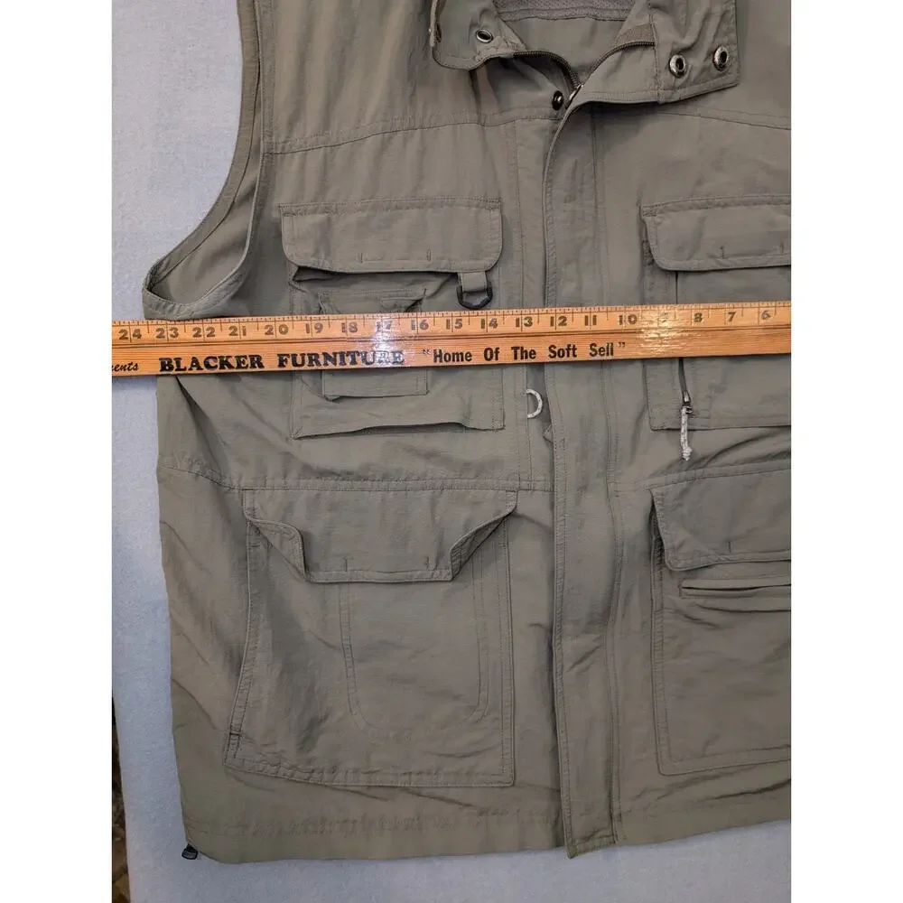 Fieldline Hunting Fishing Vest Men XL Tan Utility Outdoor Gear 4 Pocket Full Zip